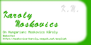 karoly moskovics business card