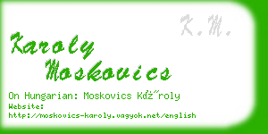 karoly moskovics business card